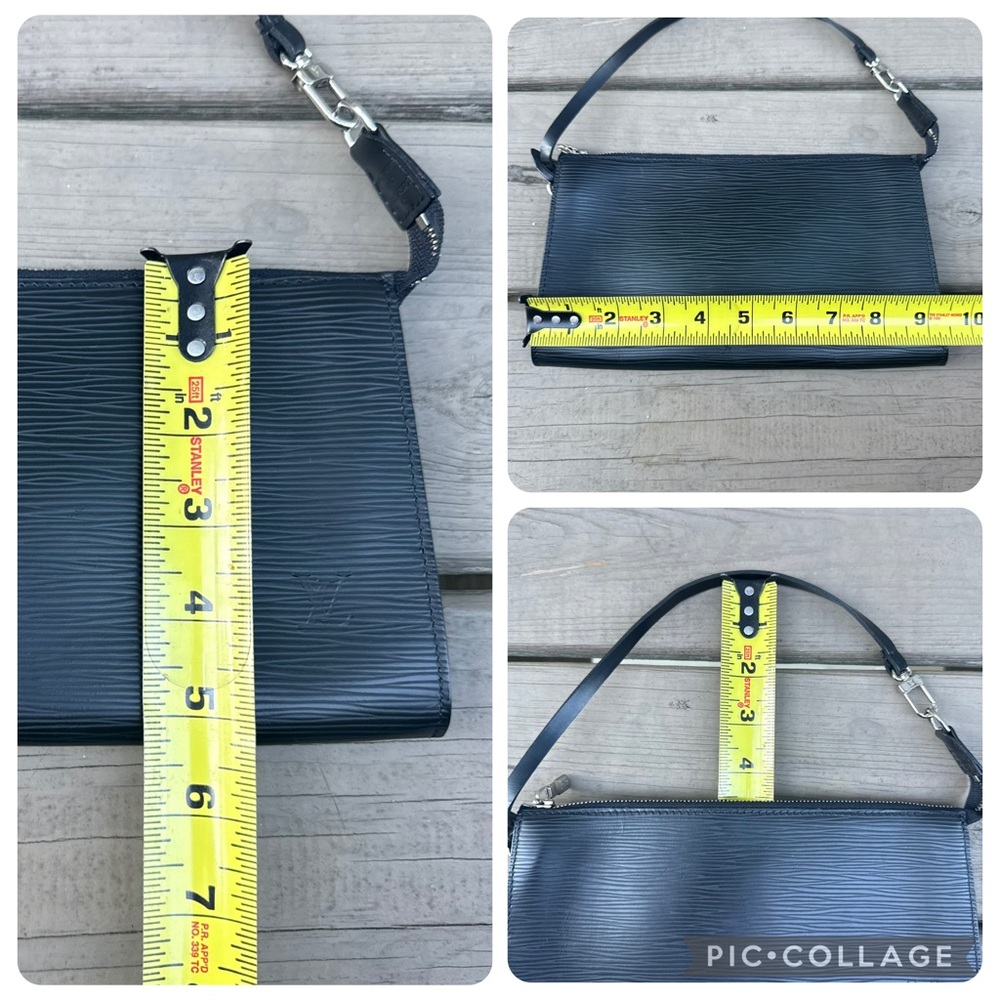 Louis Vuitton black textured epi leather Pochette bag - Picture 13 of 13